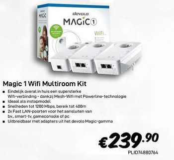 Promoties Magic 1 wifi multiroom kit - Devolo - Geldig van 03/01/2020 tot 31/01/2020 bij Compudeals