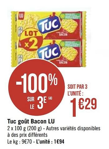 Promotions Tuc goût bacon lu - Lu - Valide de 06/01/2020 à 03/02/2020 chez Super Casino