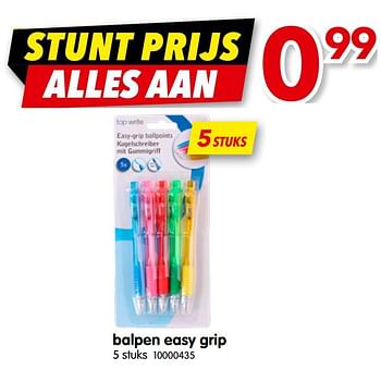Promoties Balpen easy grip - Huismerk - Yess - Geldig van 07/01/2020 tot 31/01/2020 bij yess!