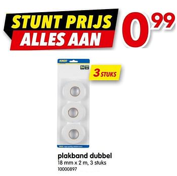 Promoties Plakband dubbel - Huismerk - Yess - Geldig van 07/01/2020 tot 31/01/2020 bij yess!