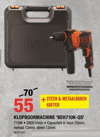 Promoties Black + decker klopboormachine beh710k-qs - Black & Decker - Geldig van 09/01/2020 tot 26/01/2020 bij HandyHome