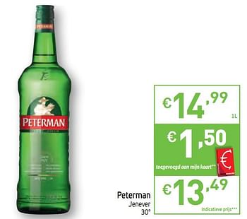 Promotions Peterman jenever 30° - Peterman - Valide de 14/01/2020 à 19/01/2020 chez Intermarche