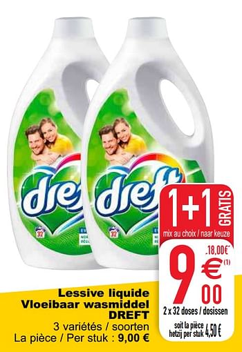 Promotions Lessive liquide vloeibaar wasmiddel dreft - Dreft - Valide de 14/01/2020 à 20/01/2020 chez Cora