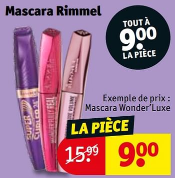 Promotions Mascara rimmel mascara wonder`luxe - Rimmel - Valide de 14/01/2020 à 26/01/2020 chez Kruidvat