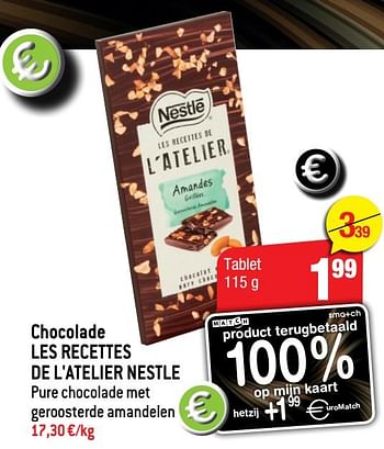 Promoties Chocolade les recettes de l`atelier nestle - Nestlé - Geldig van 15/01/2020 tot 21/01/2020 bij Smatch