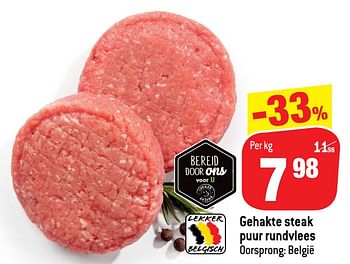 Promotions Gehakte steak puur rundvlees - Produit maison - Match - Valide de 15/01/2020 à 21/01/2020 chez Match