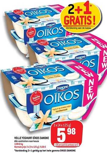 Promoties Volle yoghurt oïkos danone - Danone - Geldig van 15/01/2020 tot 21/01/2020 bij Match