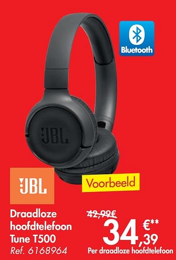 Promoties Jbl draadloze hoofdtelefoon tune t500 - JBL - Geldig van 15/01/2020 tot 27/01/2020 bij Carrefour
