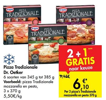 Promoties Pizza tradizionale mozzarella en pesto - Dr. Oetker - Geldig van 15/01/2020 tot 27/01/2020 bij Carrefour