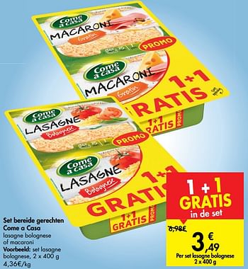 Promoties Set lasagne bolognese - Come a Casa - Geldig van 15/01/2020 tot 27/01/2020 bij Carrefour