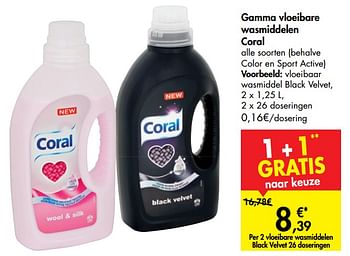 Promoties Vloeibaar wasmiddel black velvet - Coral - Geldig van 15/01/2020 tot 27/01/2020 bij Carrefour