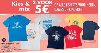 Promoties Effen of bedrukt t-shirt voor heren - Tex - Geldig van 15/01/2020 tot 27/01/2020 bij Carrefour