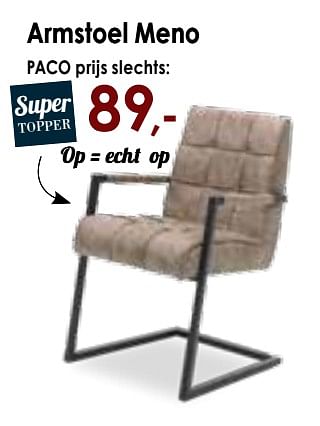 Promoties Armstoel meno - Huismerk - Paco - Geldig van 10/01/2020 tot 03/02/2020 bij Paco
