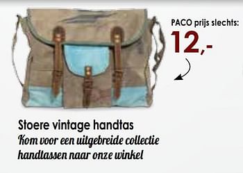 Promoties Stoere vintage handtas - Huismerk - Paco - Geldig van 10/01/2020 tot 03/02/2020 bij Paco