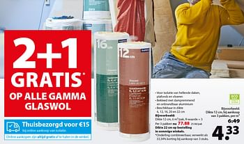 Promotions Gamma glaswol - Produit maison - Gamma - Valide de 15/01/2020 à 27/01/2020 chez Gamma