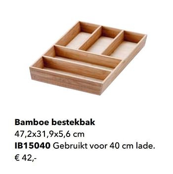 Promoties Bamboe bestekbak - Huismerk - Kvik - Geldig van 01/01/2020 tot 31/12/2020 bij Kvik Keukens