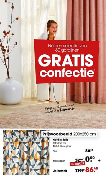 Promoties Gordijn joris - Huismerk - Kwantum - Geldig van 27/01/2020 tot 31/01/2020 bij Kwantum
