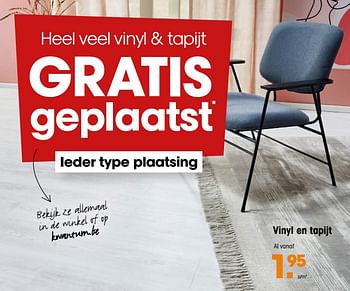 Promoties Vinyl en tapijt - Huismerk - Kwantum - Geldig van 27/01/2020 tot 31/01/2020 bij Kwantum