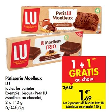 Promotions Pâtisserie moelleux lu - Lu - Valide de 15/01/2020 à 27/01/2020 chez Carrefour