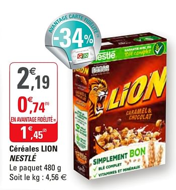 Promotions Céréales lion nestlé - Nestlé - Valide de 15/01/2020 à 26/01/2020 chez G20