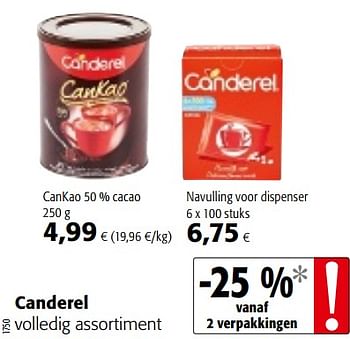 Promotions Canderel volledig assortiment - Canderel - Valide de 15/01/2020 à 28/01/2020 chez Colruyt