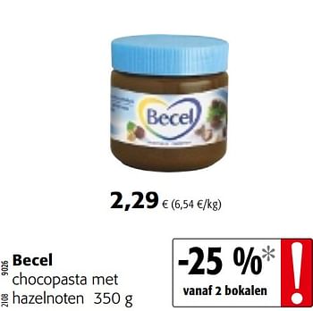 Promoties Becel chocopasta met hazelnoten - Becel - Geldig van 15/01/2020 tot 28/01/2020 bij Colruyt