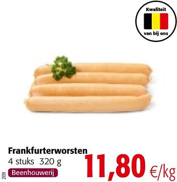 Promoties Frankfurterworsten - Huismerk - Colruyt - Geldig van 15/01/2020 tot 28/01/2020 bij Colruyt
