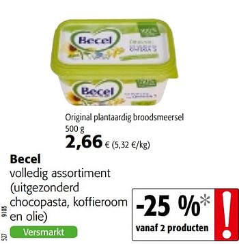Promoties Becel volledig assortiment - Becel - Geldig van 15/01/2020 tot 28/01/2020 bij Colruyt