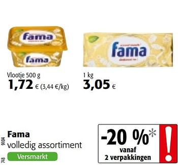Promoties Fama volledig assortiment - Fama - Geldig van 15/01/2020 tot 28/01/2020 bij Colruyt