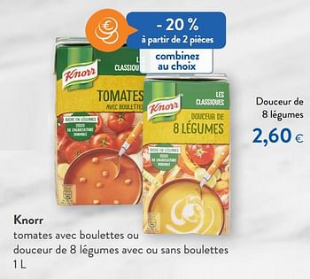 Promotions Knorr douceur de 8 légumes - Knorr - Valide de 15/01/2020 à 28/01/2020 chez OKay
