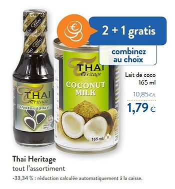 Promotions Thai heritage lait de coco - Thai Heritage - Valide de 15/01/2020 à 28/01/2020 chez OKay