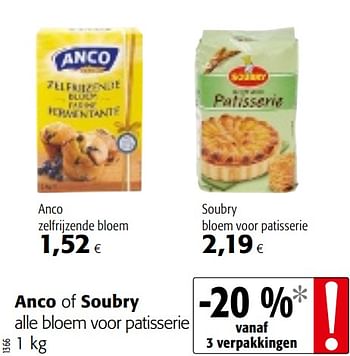 Promotions Anco of soubry alle bloem voor patisserie - Produit maison - Colruyt - Valide de 15/01/2020 à 28/01/2020 chez Colruyt