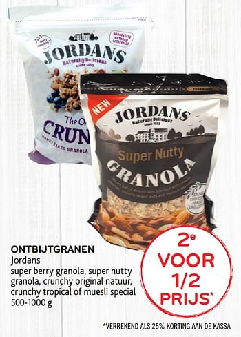 Promoties 2e voor 1-2 prijs ontbijtgranen jordans - Jordans - Geldig van 29/01/2020 tot 11/02/2020 bij Alvo