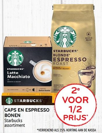 Promoties 2e voor 1-2 prijs caps en espresso bonen starbucks - Starbucks - Geldig van 29/01/2020 tot 11/02/2020 bij Alvo