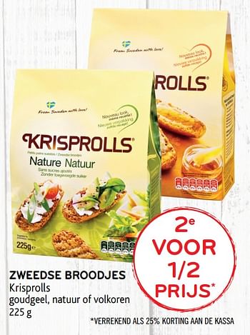 Promoties 2e voor 1-2 prijs zweedse broodjes krisprolls - Krisprolls - Geldig van 29/01/2020 tot 11/02/2020 bij Alvo