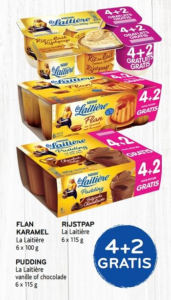 Promoties 4+2 gratis flan karamel la laitière - Nestlé - Geldig van 29/01/2020 tot 11/02/2020 bij Alvo