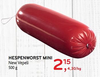 Promoties Hespenworst mini new vepeli - New vepeli - Geldig van 29/01/2020 tot 11/02/2020 bij Alvo