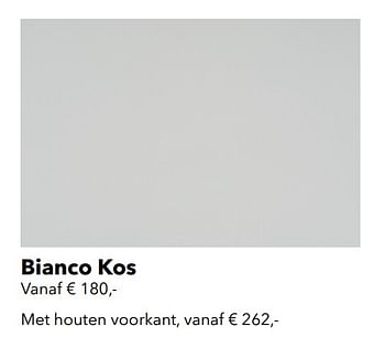 Promoties Bianco kos - Huismerk - Kvik - Geldig van 01/01/2020 tot 31/12/2020 bij Kvik Keukens