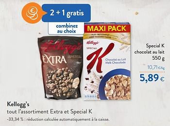 Promotions Kellogg`s special k chocolat au lait - Kellogg's - Valide de 15/01/2020 à 28/01/2020 chez OKay