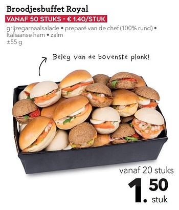 Promoties Broodjesbuffet royal - Huismerk - Buurtslagers - Geldig van 17/01/2020 tot 30/01/2020 bij Buurtslagers