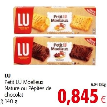 Promoties Lu petit lu moelleux nature ou pépites de chocolat - Lu - Geldig van 15/01/2020 tot 28/01/2020 bij Colruyt