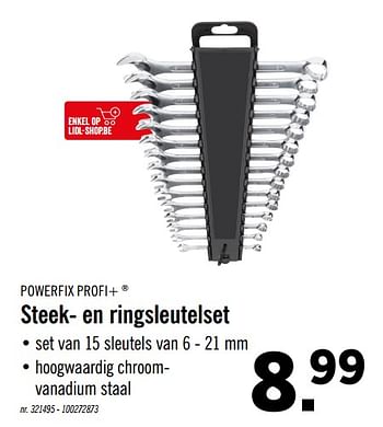 Promoties Steek- en ringsleutelset - PowerFix - Geldig van 27/01/2020 tot 01/02/2020 bij Lidl