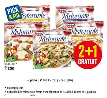 Promotions Pizzas pollo - Dr. Oetker - Valide de 27/01/2020 à 01/02/2020 chez Lidl