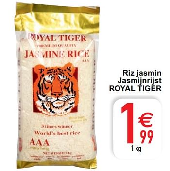 Promotions Riz jasmin jasmijnrijst royal tiger - Royal Tiger - Valide de 21/01/2020 à 27/01/2020 chez Cora