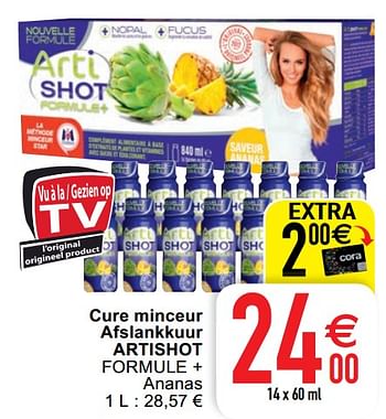 Promoties Cure minceur afslankkuur artishot formule + - Arti Shot - Geldig van 21/01/2020 tot 27/01/2020 bij Cora