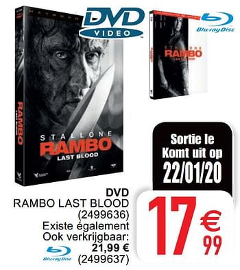 Promoties Dvd r ambo last blood - Huismerk - Cora - Geldig van 21/01/2020 tot 03/02/2020 bij Cora