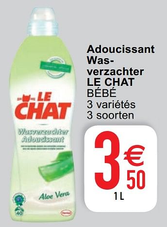 Le Chat Adoucissant Wasverzachter Le Chat Bebe En Promotion Chez Cora