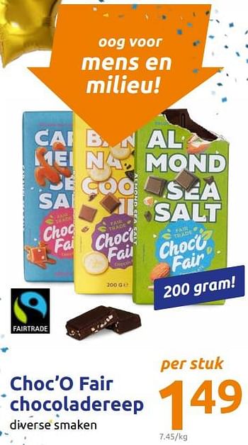 Promoties Choc`o fair chocoladereep - Huismerk - Action - Geldig van 22/01/2020 tot 28/01/2020 bij Action