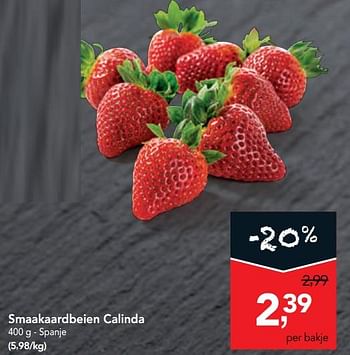 Promoties Smaakaardbeien calinda - Huismerk - Makro - Geldig van 29/01/2020 tot 11/02/2020 bij Makro