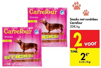Promoties Snacks met rundvlees carrefour - Huismerk - Carrefour  - Geldig van 20/01/2020 tot 03/02/2020 bij Carrefour